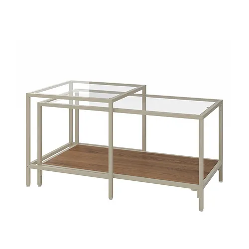 VITTSJÖ - 子母桌 2件組, 淺米色/玻璃, 90x50 公分 | IKEA 線上購物 - PE971315_S4