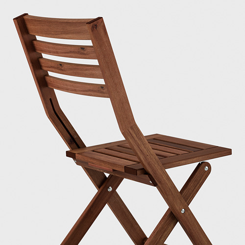 ÄPPLARÖ - table+4 folding chairs, outdoor, brown stained/Kuddarna grey | IKEA Taiwan Online - PE713009_S4