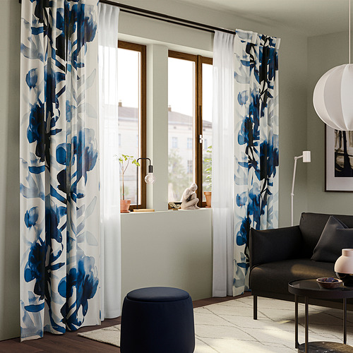 SKOGSNÄSSLA curtains, 1 pair