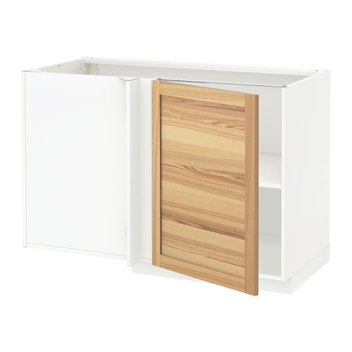 METOD - corner base cabinet with shelf, white/Torhamn ash | IKEA Taiwan Online - PE567674_S4