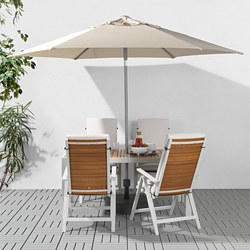 KUGGÖ/LINDÖJA - parasol with base, black/Grytö dark grey | IKEA Taiwan Online - PE726871_S3