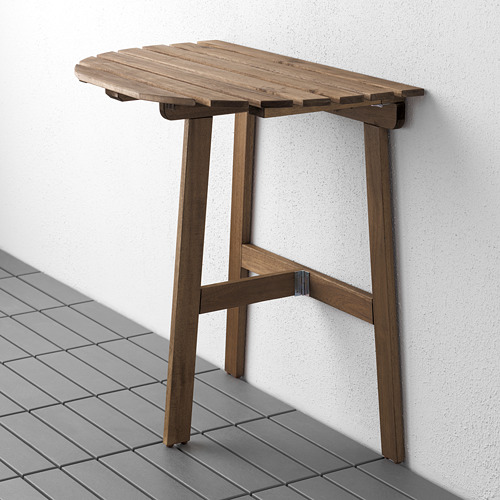 ASKHOLMEN - 戶外壁掛式餐桌, 折疊式 淺棕色 | IKEA 線上購物 - PE566104_S4