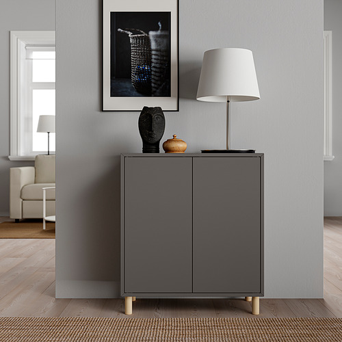 EKET - cabinet combination with legs, dark grey/wood | IKEA Taiwan Online - PE825963_S4