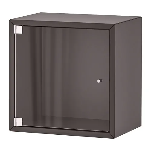 EKET - wall cabinet with glass door, dark grey, 35x25x35 cm | IKEA Taiwan Online - PE770338_S4
