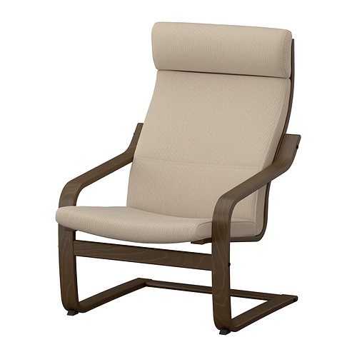 POÄNG - armchair, walnut effect/Kelinge beige | IKEA Taiwan Online - E1009179_S4