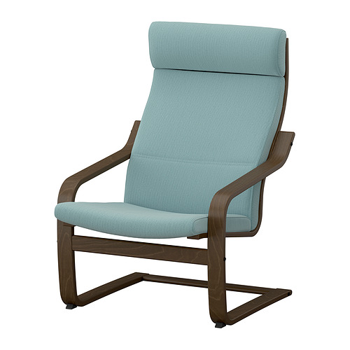 POÄNG - armchair, walnut effect/Kelinge grey-blue | IKEA Taiwan Online - E1009210_S4