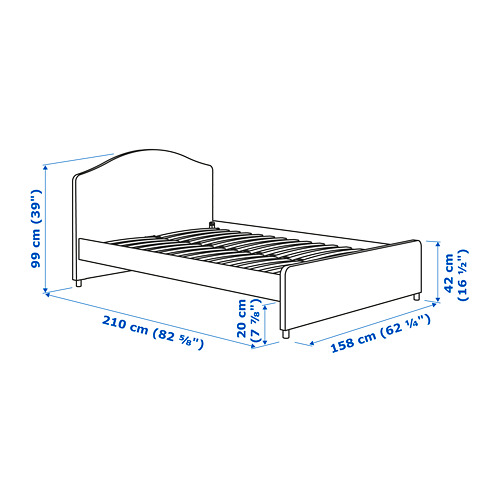 HAUGA upholstered bed frame