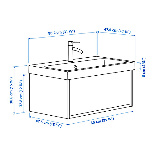 ÄNGSJÖN/BACKSJÖN wash-stnd w drawer/wash-basin/tap