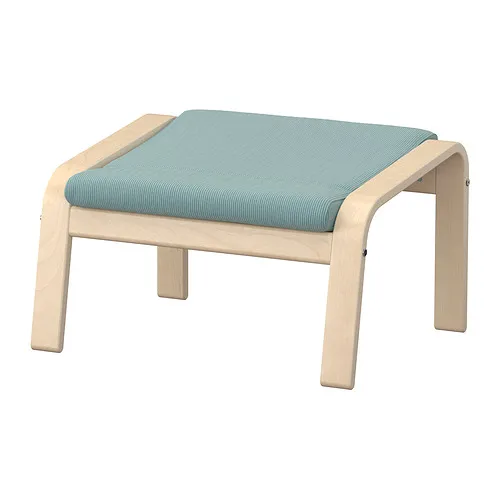 POÄNG - 椅凳，實木貼皮, 樺木/Kelinge 灰藍色 | IKEA 線上購物 - E1009222_S4