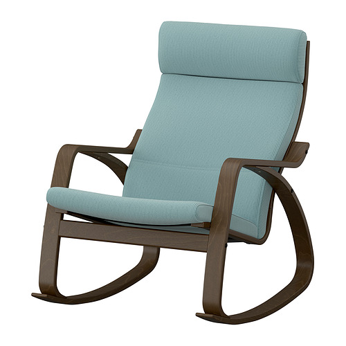 POÄNG - rocking-chair, walnut effect/Kelinge grey-blue | IKEA Taiwan Online - E1009310_S4