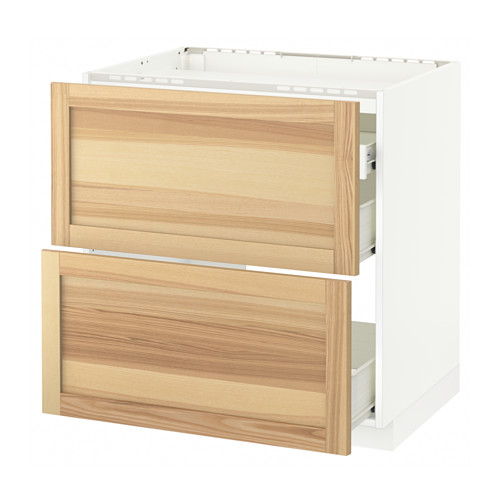 METOD - base cab f hob/2 fronts/3 drawers, white Förvara/Torhamn ash | IKEA Taiwan Online - PE567959_S4
