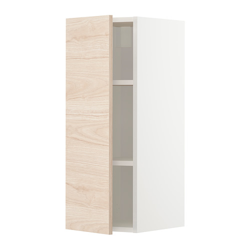 METOD - wall cabinet with shelves, white/Askersund light ash effect | IKEA Taiwan Online - PE726221_S4