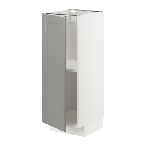 METOD - base cabinet with shelves, white/Bodbyn grey | IKEA Taiwan Online - PE726239_S4