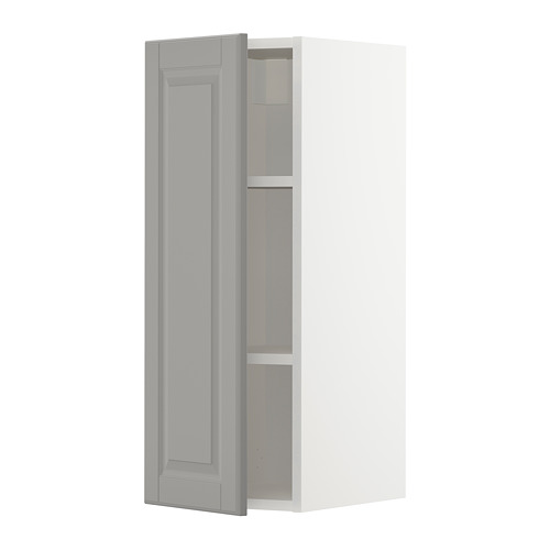 METOD - wall cabinet with shelves, white/Bodbyn grey | IKEA Taiwan Online - PE726244_S4