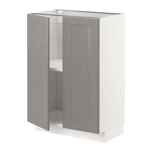 METOD - 底櫃附層板/2門板, 白色/Bodbyn 灰色 | IKEA 線上購物 - PE726250_S4