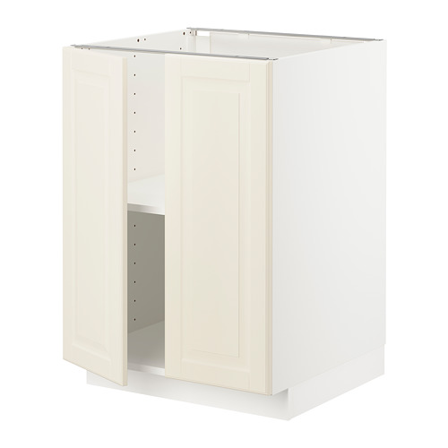 METOD - base cabinet with shelves/2 doors, white/Bodbyn off-white | IKEA Taiwan Online - PE726273_S4