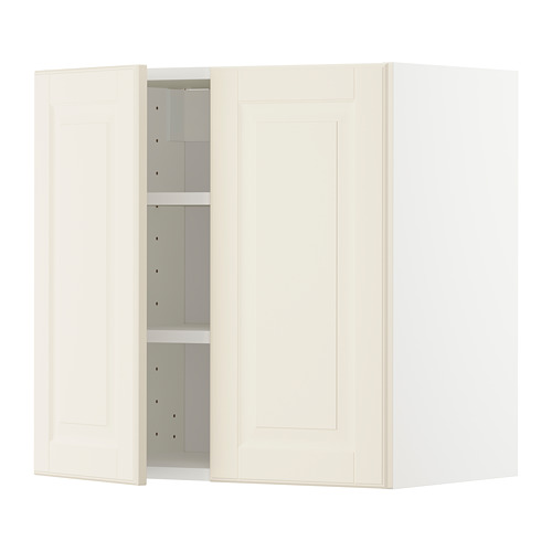 METOD - wall cabinet with shelves/2 doors, white/Bodbyn off-white | IKEA Taiwan Online - PE726277_S4