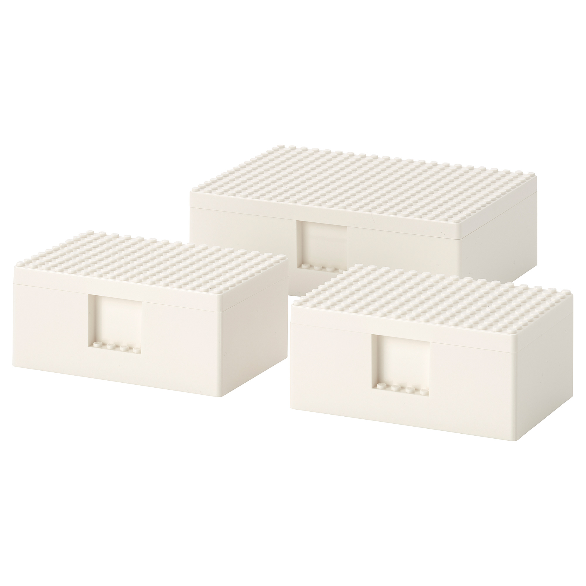 BYGGLEK LEGO® box with lid, set of 3