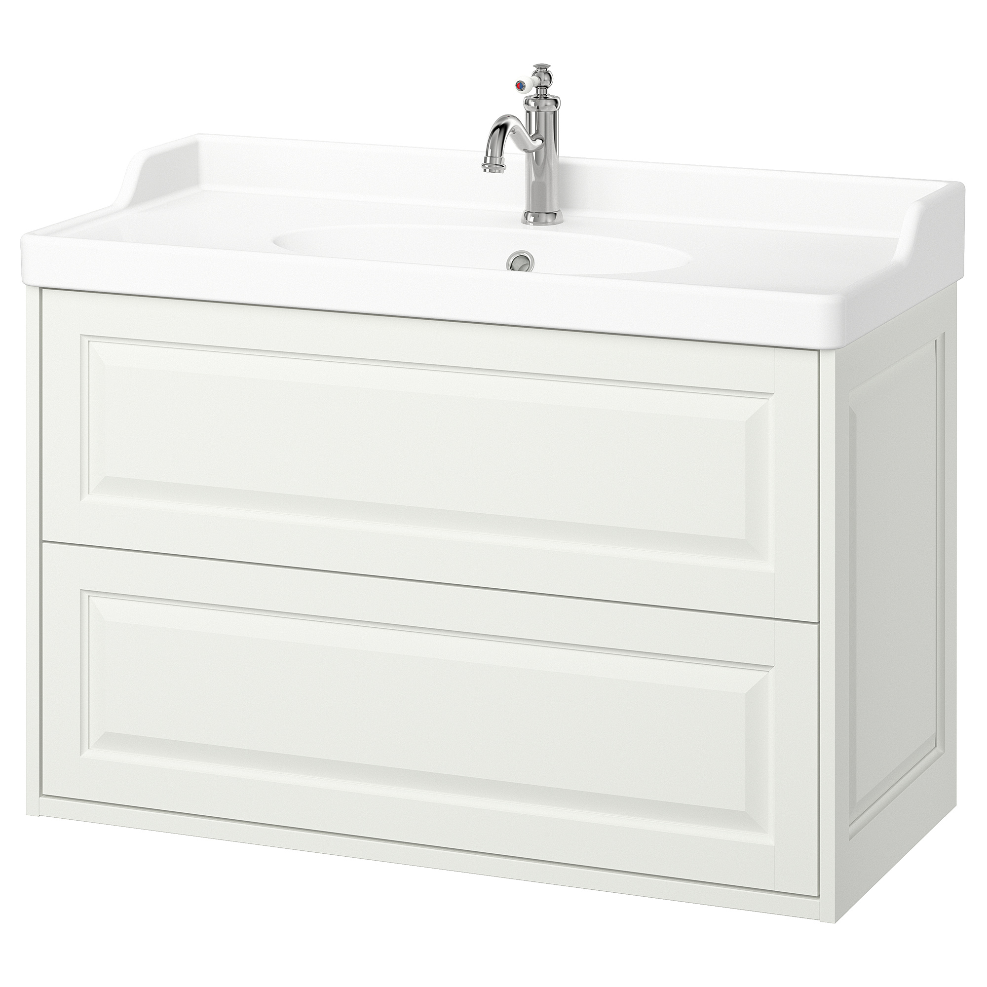 TÄNNFORSEN/RUTSJÖN wash-stnd w drawers/wash-basin/tap