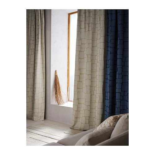 LÖNNSTÄVMAL block-out curtains, 1 pair