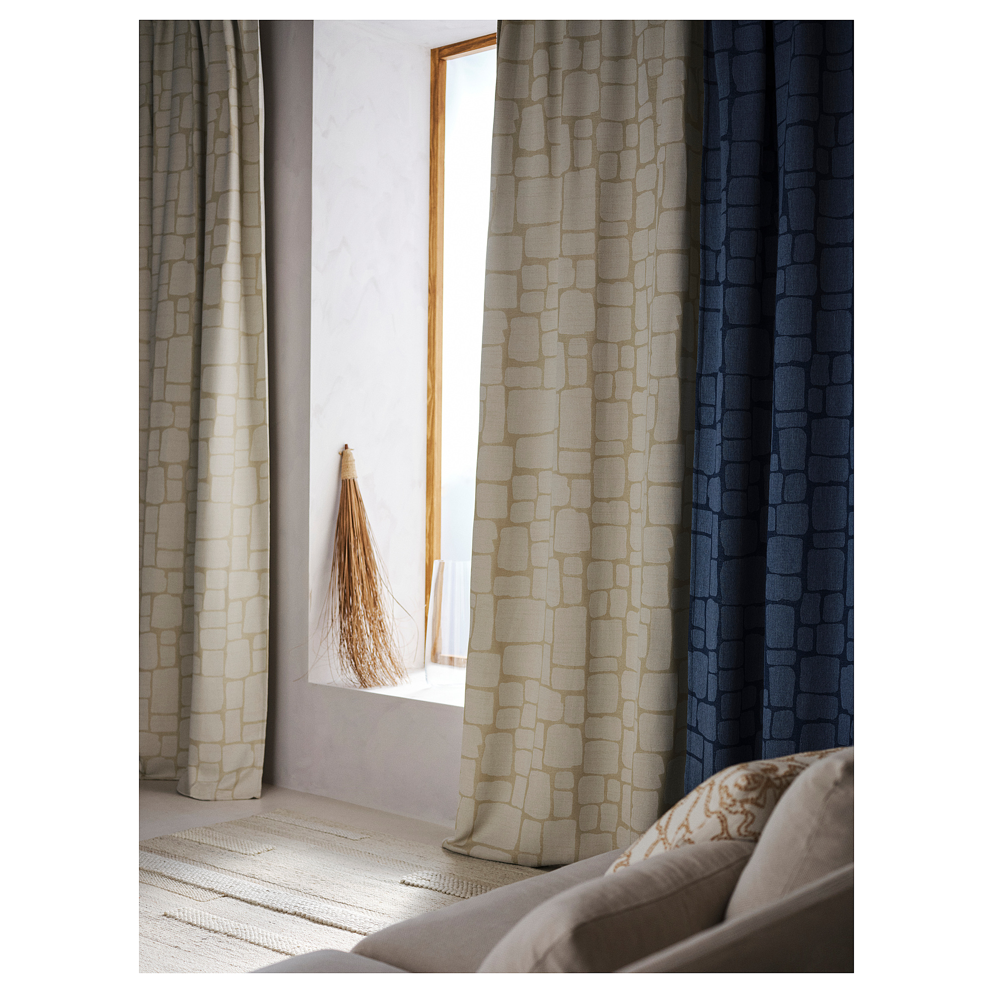 LÖNNSTÄVMAL block-out curtains, 1 pair