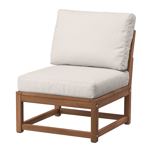 NÄMMARÖ - easy chair, outdoor, light brown stained/Frösön/Duvholmen beige | IKEA Taiwan Online - PE908166_S4
