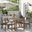 ASKHOLMEN table+4 chairs w armrests, outdoor