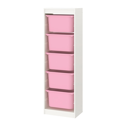 TROFAST - storage combination with boxes, white/pink | IKEA Taiwan Online - PE770539_S4