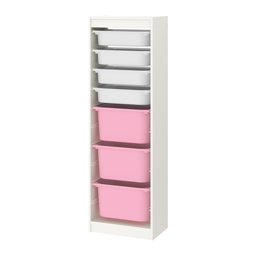 TROFAST - storage combination with boxes, white/white pink | IKEA Taiwan Online - PE770545_S4