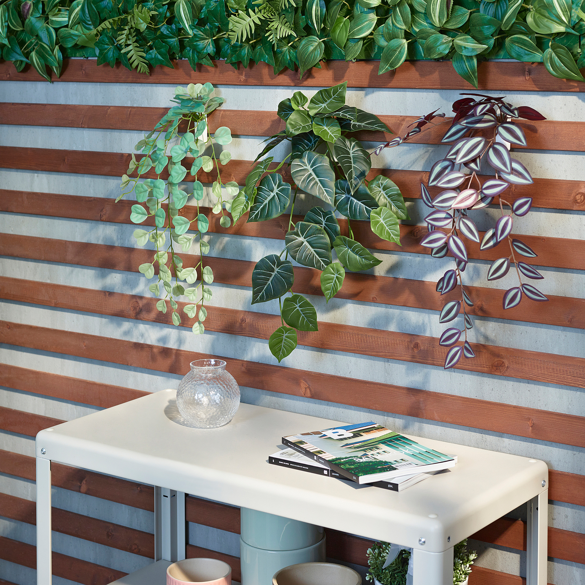 FEJKA artificial plant with wall holder