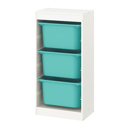 TROFAST - 收納組合附收納盒, 白色/土耳其藍 | IKEA 線上購物 - PE770611_S4