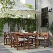 NÄMMARÖ table+6 chairs w armrests, outdoor