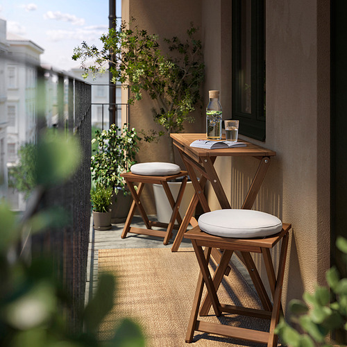 NÄMMARÖ table and 2 stools, outdoor