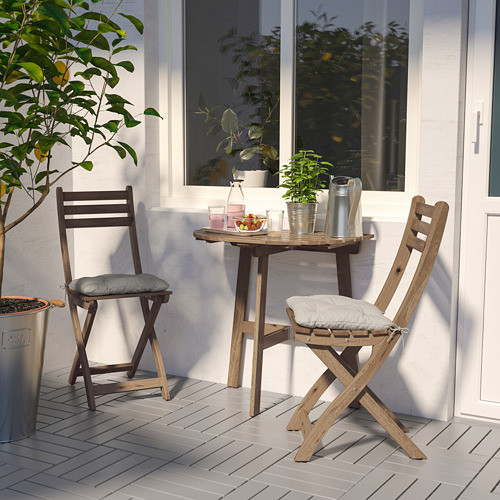ASKHOLMEN - 戶外餐桌椅組, 灰棕色/Kuddarna 灰色 | IKEA 線上購物 - PE713975_S4