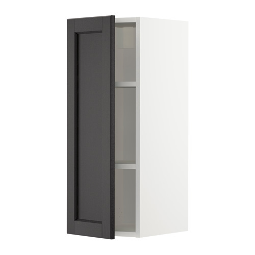 METOD - wall cabinet with shelves, white/Lerhyttan black stained | IKEA Taiwan Online - PE726528_S4