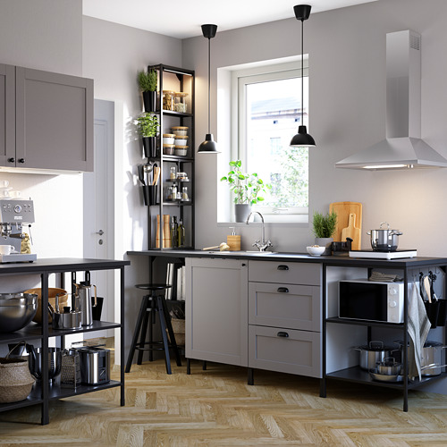 ENHET - 壁面收納櫃組合, 碳黑色/灰色 框架 | IKEA 線上購物 - PE783176_S4