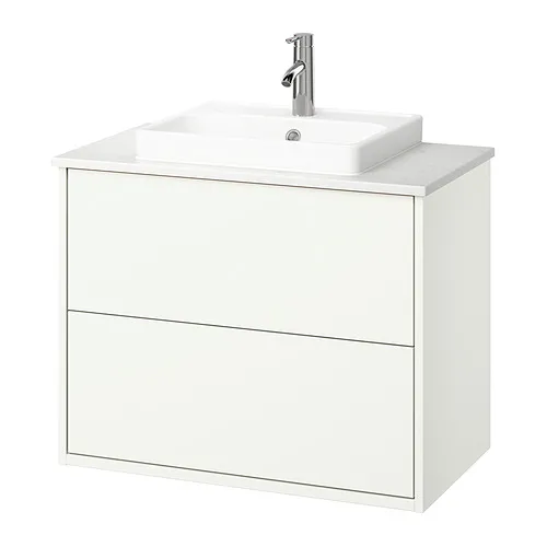 HAVBÄCK/ORRSJÖN - 洗臉盆櫃附抽屜/洗臉盆/水龍頭, 白色/白色 大理石紋, 82x49x71 公分 | IKEA 線上購物 - PE908476_S4