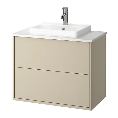 HAVBÄCK/ORRSJÖN - 洗臉盆櫃附抽屜/洗臉盆/水龍頭, 米色/白色 大理石紋, 82x49x71 公分 | IKEA 線上購物 - PE908475_S4