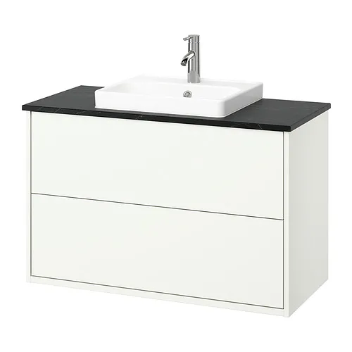 HAVBÄCK/ORRSJÖN - 洗臉盆櫃附抽屜/洗臉盆/水龍頭, 白色/黑色 大理石紋, 102x49x71 公分 | IKEA 線上購物 - PE908518_S4