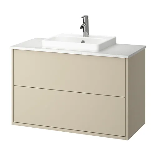 HAVBÄCK/ORRSJÖN - 洗臉盆櫃附抽屜/洗臉盆/水龍頭, 米色/白色 大理石紋, 102x49x71 公分 | IKEA 線上購物 - PE908510_S4