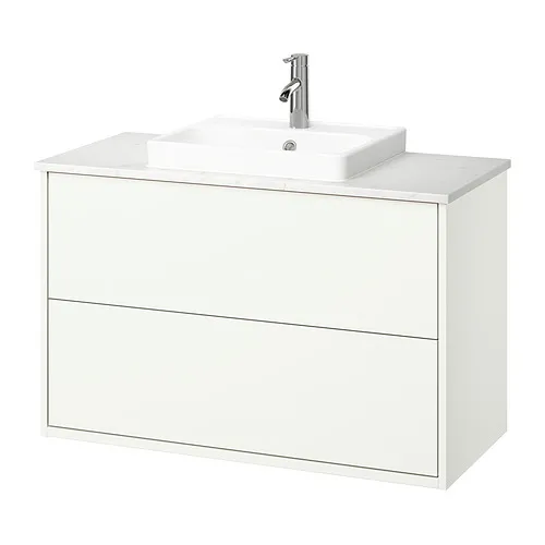 HAVBÄCK/ORRSJÖN - 洗臉盆櫃附抽屜/洗臉盆/水龍頭, 白色/白色 大理石紋, 102x49x71 公分 | IKEA 線上購物 - PE908513_S4