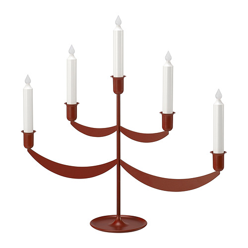STRÅLA - LED candelabra, metal/battery-operated red | IKEA Taiwan Online - E1009523_S4