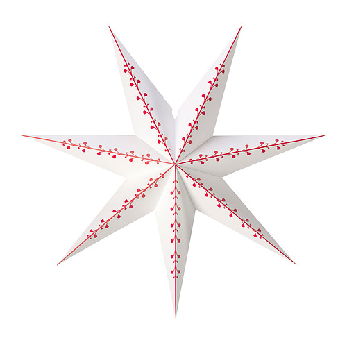 STRÅLA - lamp shade, paper star/white red, 70 cm | IKEA Taiwan Online - E1009535_S4