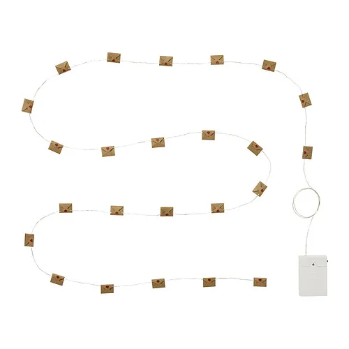 STRÅLA - LED燈串，信封形 電池式/紅色，2.80 公尺 | IKEA 線上購物 - E1009542_S4