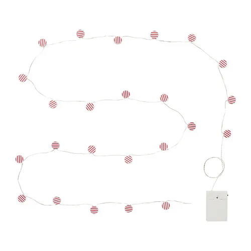 STRÅLA - LED燈串，糖果 電池式/紅色，2.8 公尺 | IKEA 線上購物 - E1009546_S4