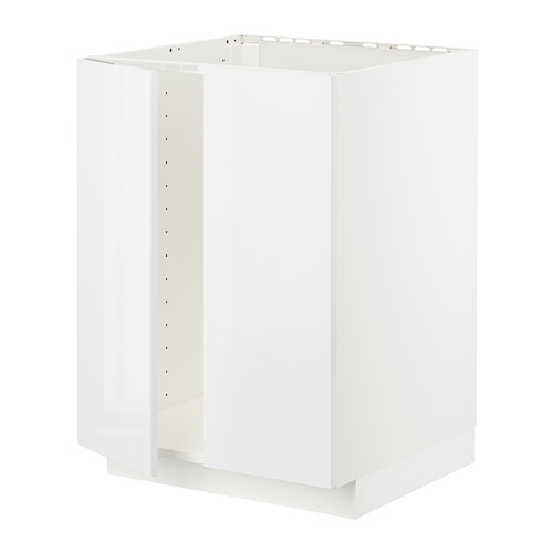 METOD - base cabinet for sink + 2 doors, white/Ringhult white | IKEA Taiwan Online - PE726729_S4