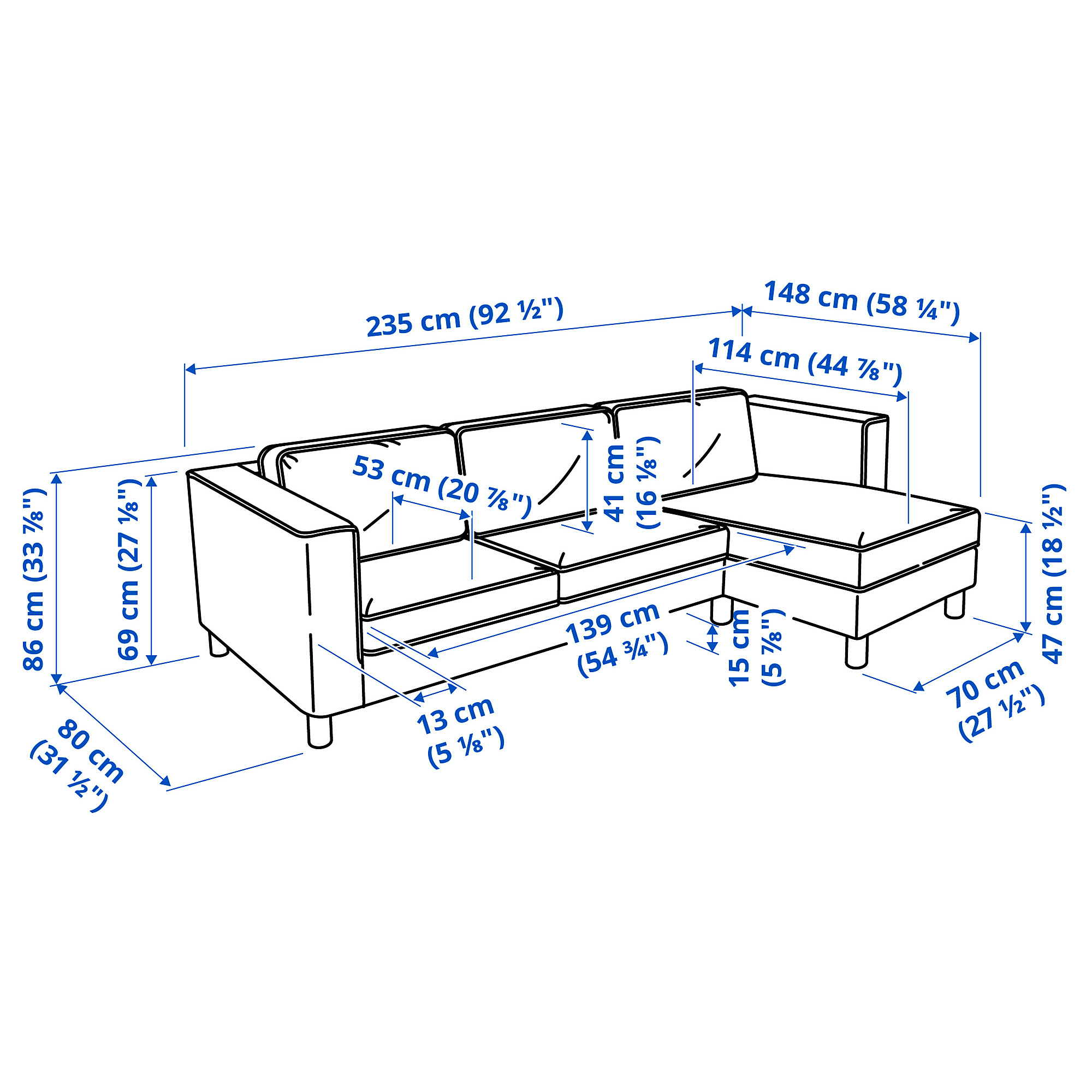 PÄRUP 3-seat sofa with chaise longue