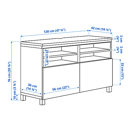 BESTÅ 電視櫃附門板