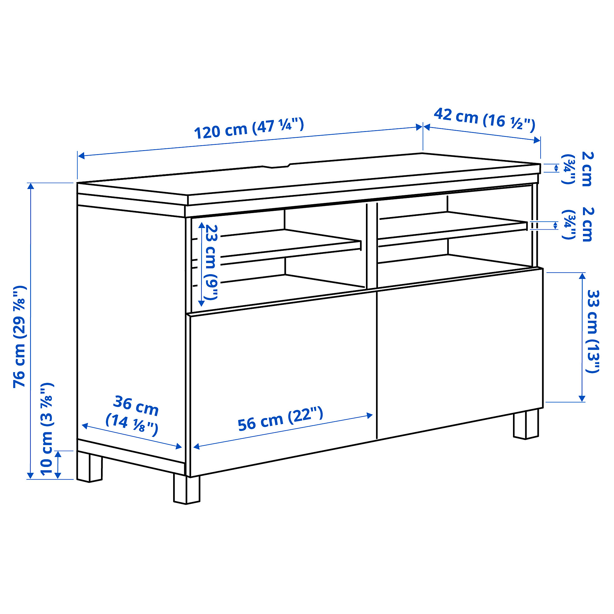BESTÅ 電視櫃附門板