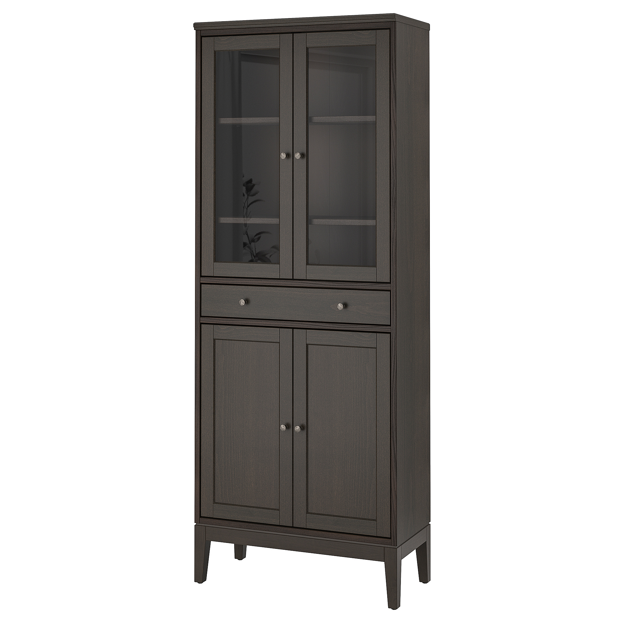 IDANÄS high cabinet w gls-drs and 1 drawer